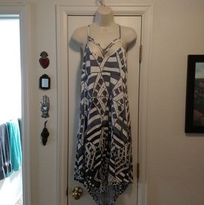 O'Neill asymmetrical strapy sundress blue/white